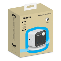 Momax 1-Charge Work Flow 3-Outlet GaN Power Cube 30W with USB Ports