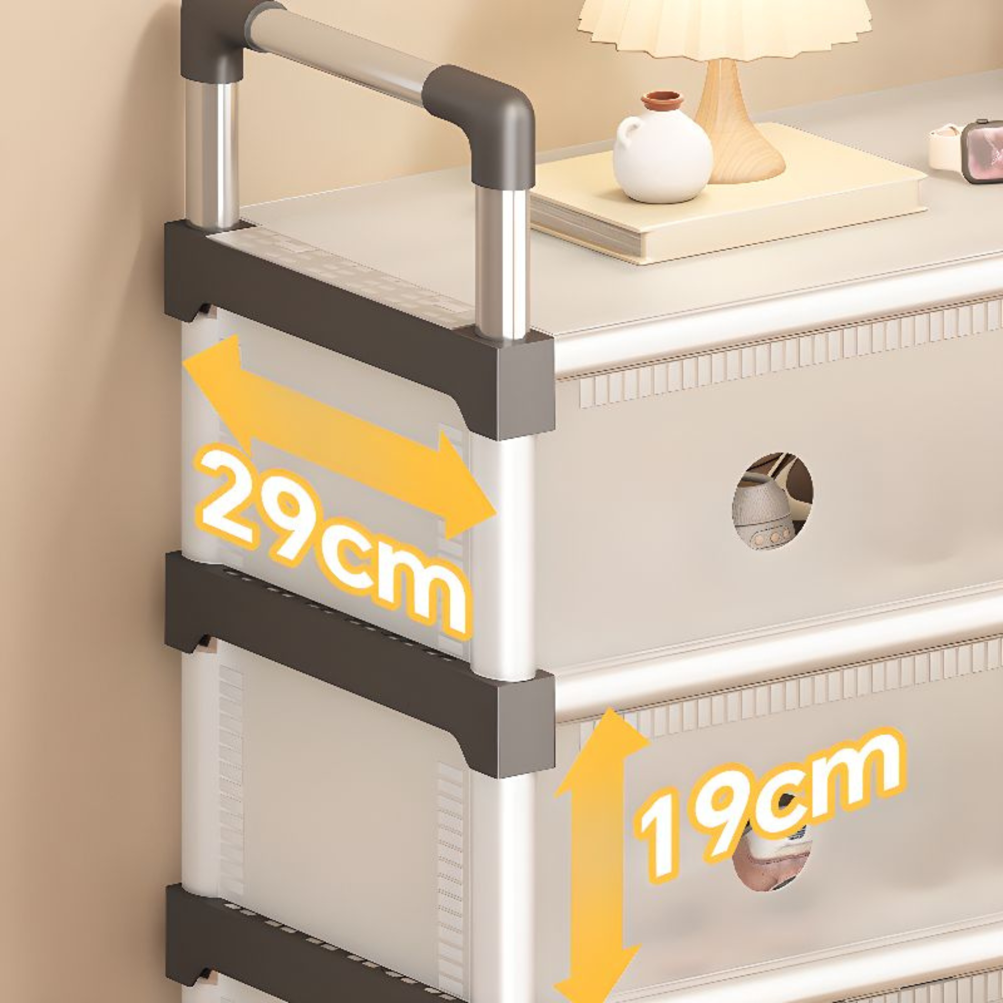 5 Doors Dustproof Shoe Rack