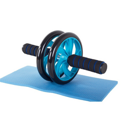 Double Wheel AB Roller, Unisex Abdominal Workout Exercise Wheel with Knee Mat