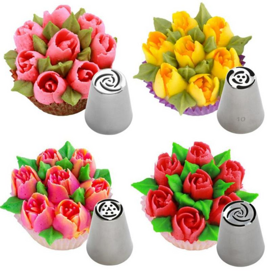 Russian Piping Tips DIY Coupler Nozzles Kit for Cake Decoration Cookies Dessert Pastry