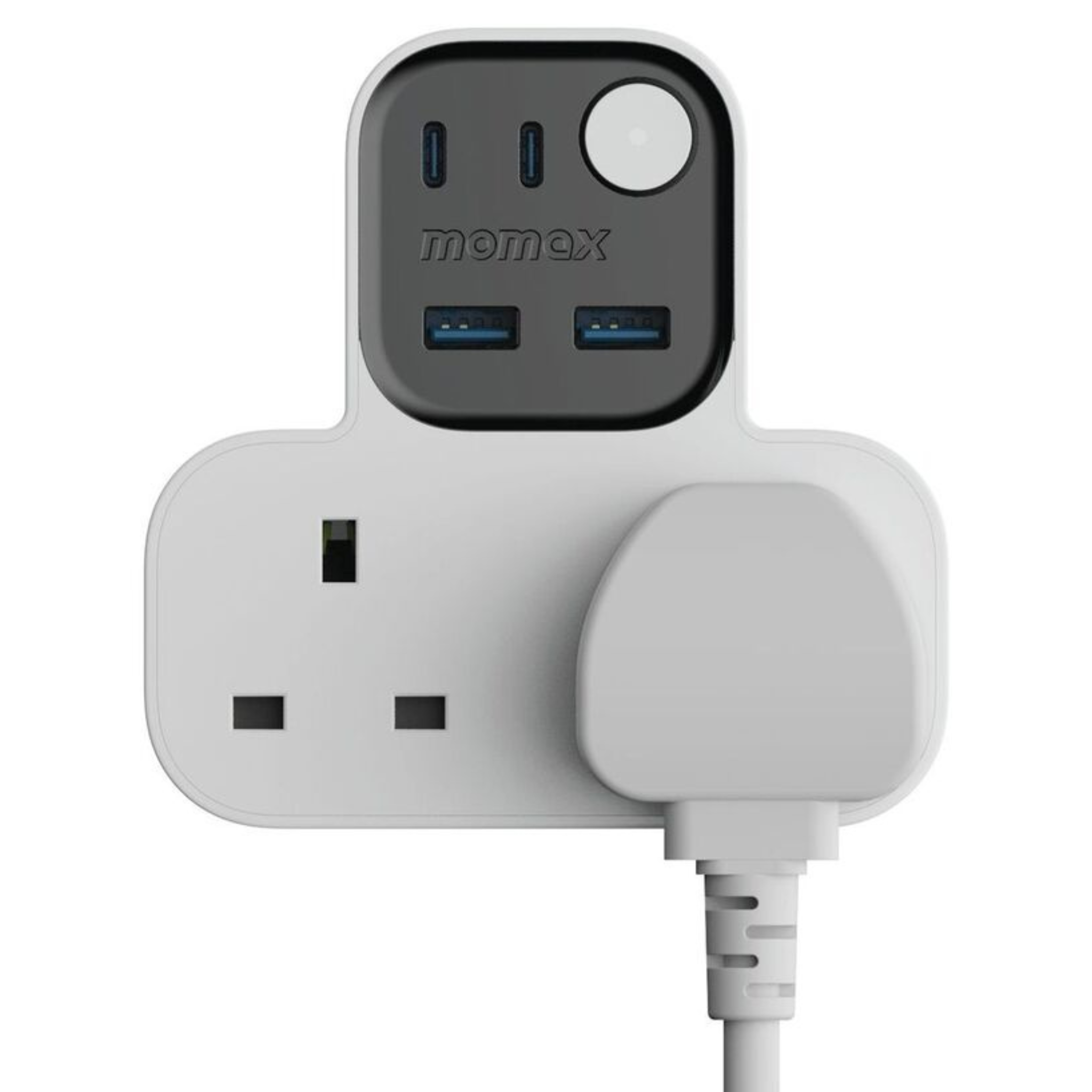 Momax 1-Charge Work Flow T-shaped Extension 2 Socket with USB