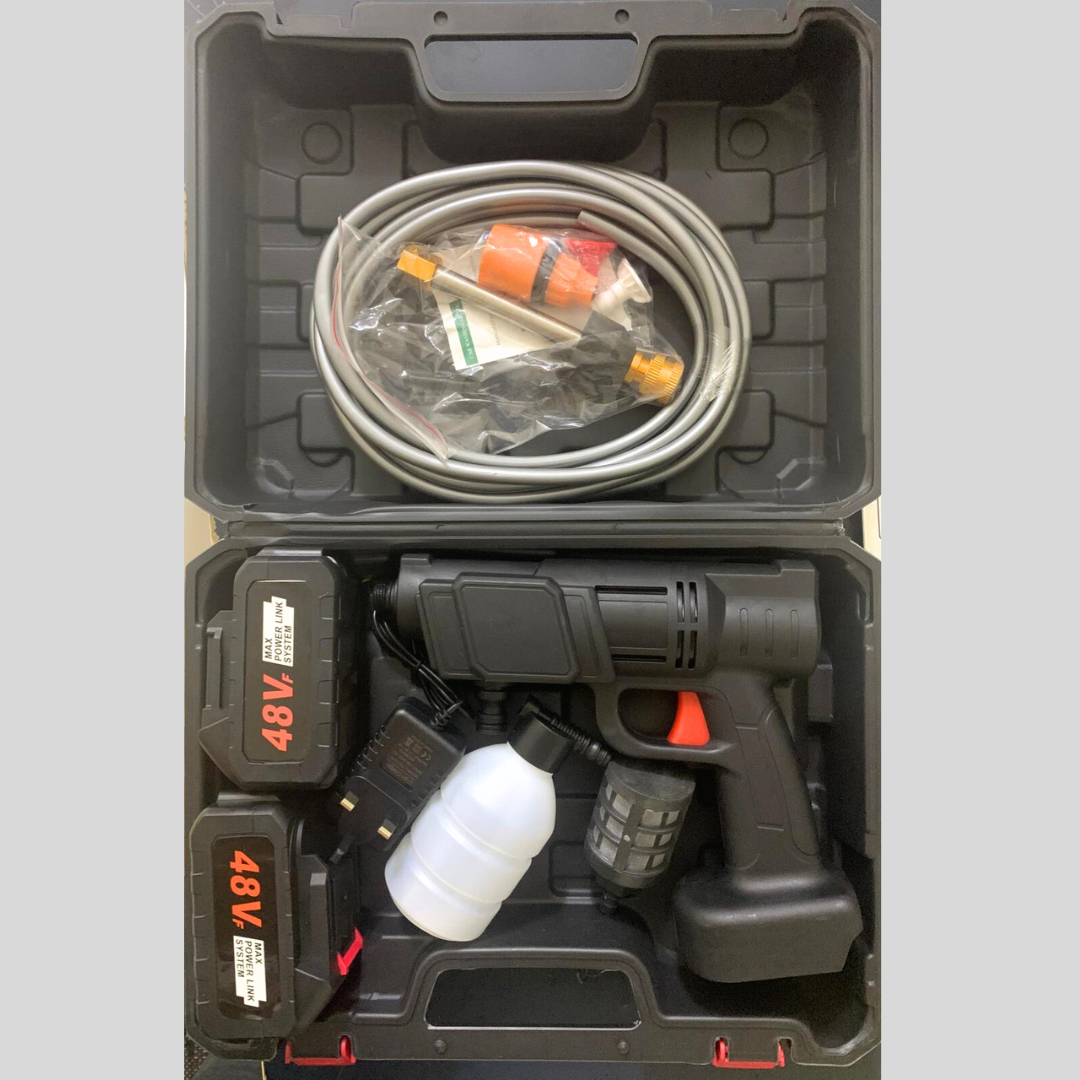 48Vh Cordless High Pressure Car Washing Gun with Dual Battery, Rechargeable, with Detergent Tank