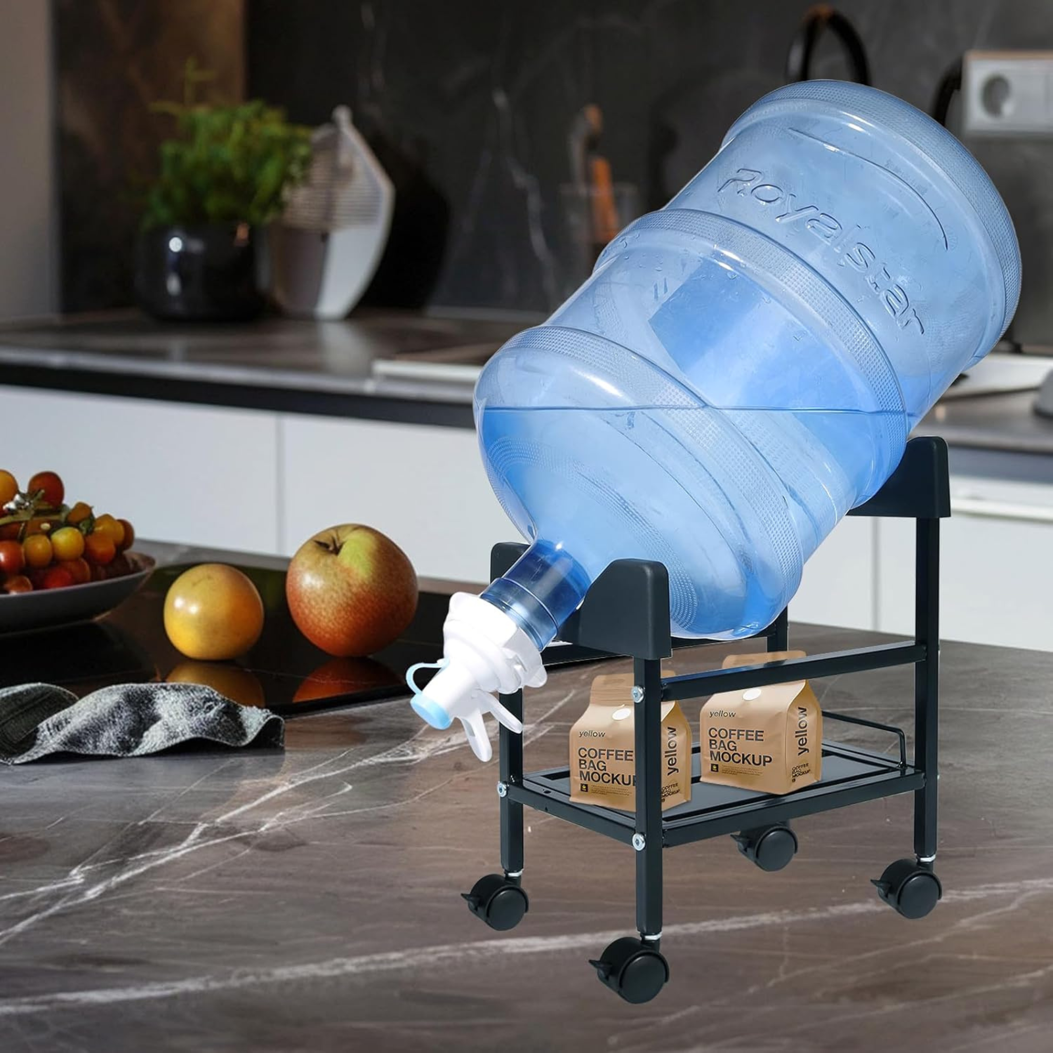 Water Dispenser Stand for Gallon Water Bottle with Locking Wheels