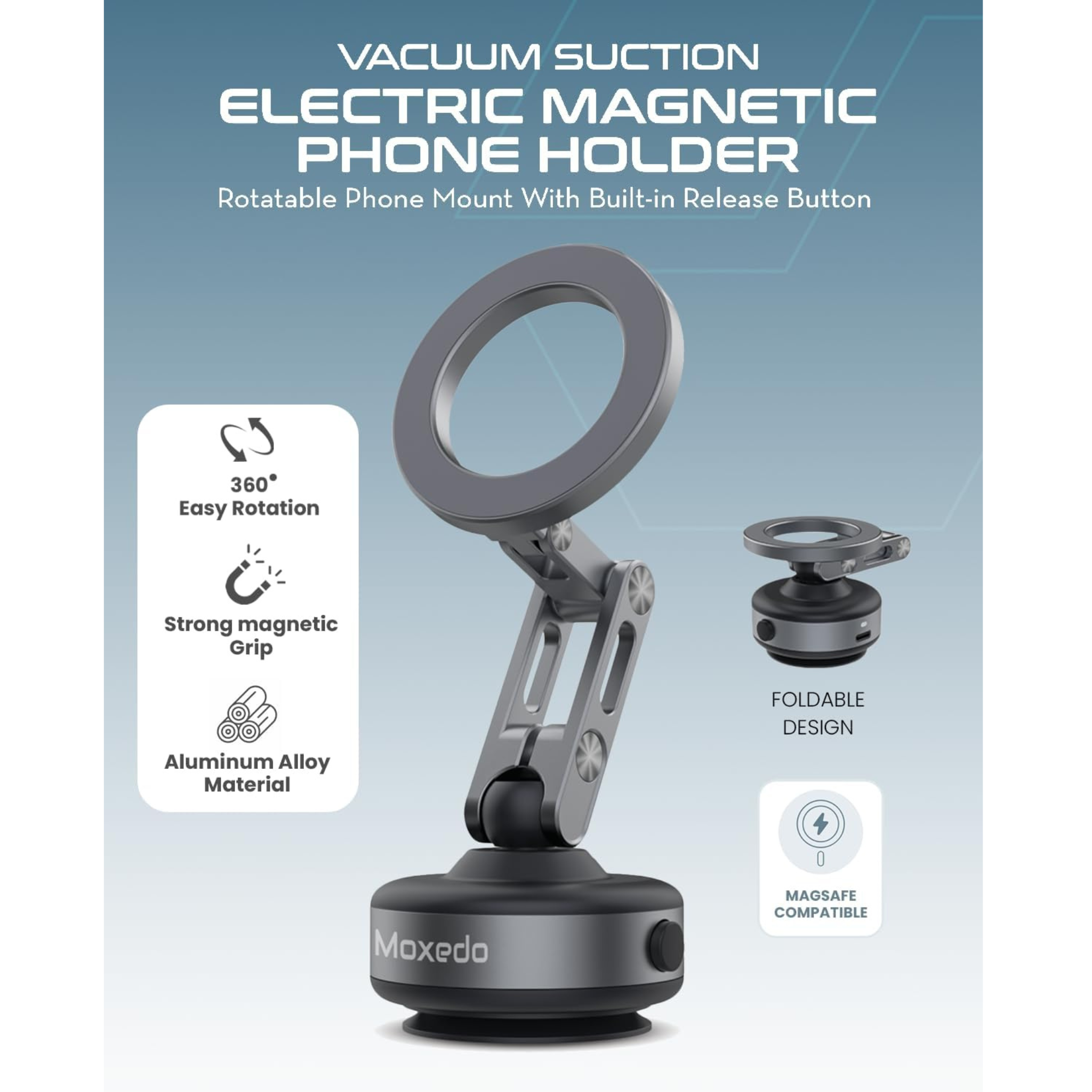 Moxedo Vacuum Suction Electric Magnetic Phone Holder