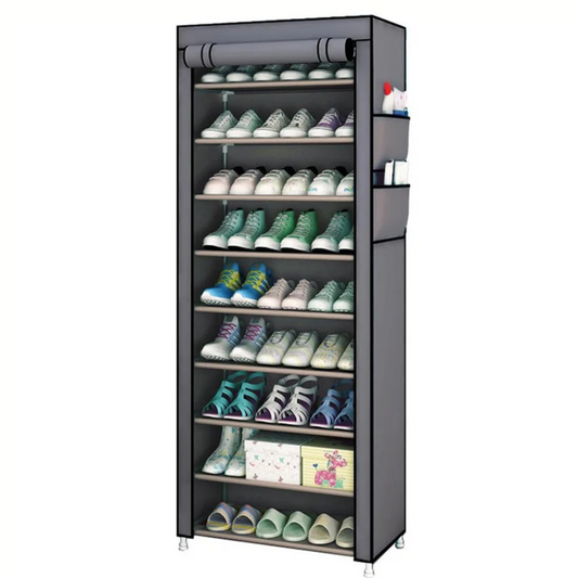 10 Layer Closed Type Shoe Cabinet Grey