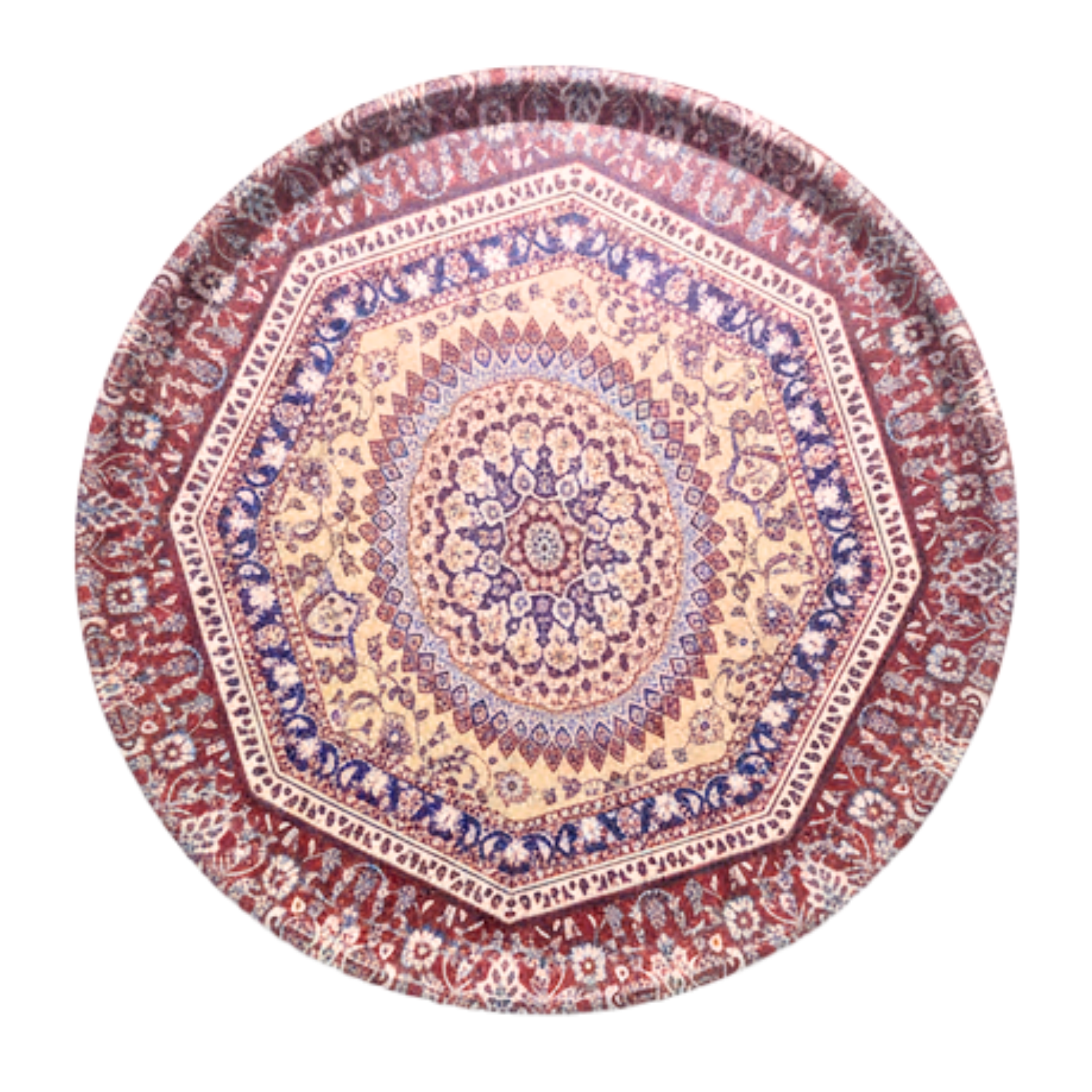 Round Tray with Art Work for Serving Tea and Arabic Coffee C