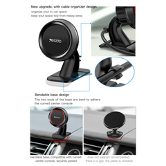 Yesido C60 360 Rotating Adjustable Car Dashboard Magnetic Phone Holder
