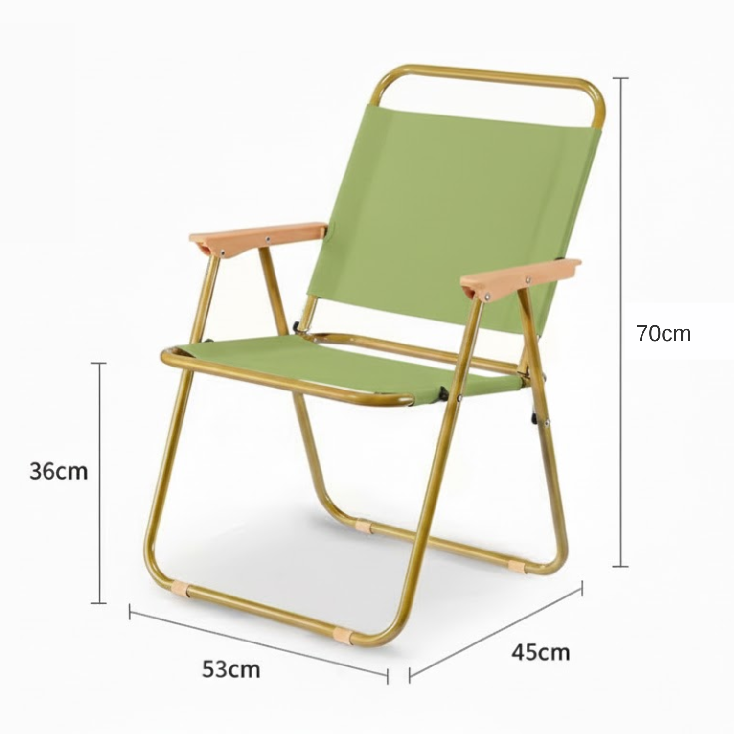 Folding Outdoor Backrest Chair, Kermit Chair for Camping, Fishing, BBQ, Beach, Picnic Beige + Green