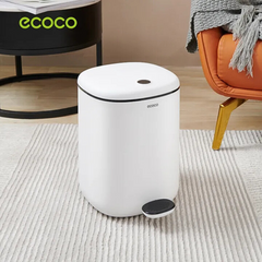Ecoco 11 Liter Garbage Trash Bin with Foot Pedal Black Line Ecoco 11 Liter Garbage Trash Bin with Foot Pedal Black Line