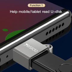 محول OTG من Yesido GS08 USB A إلى USB C محول OTG من Yesido GS08 USB A إلى USB C