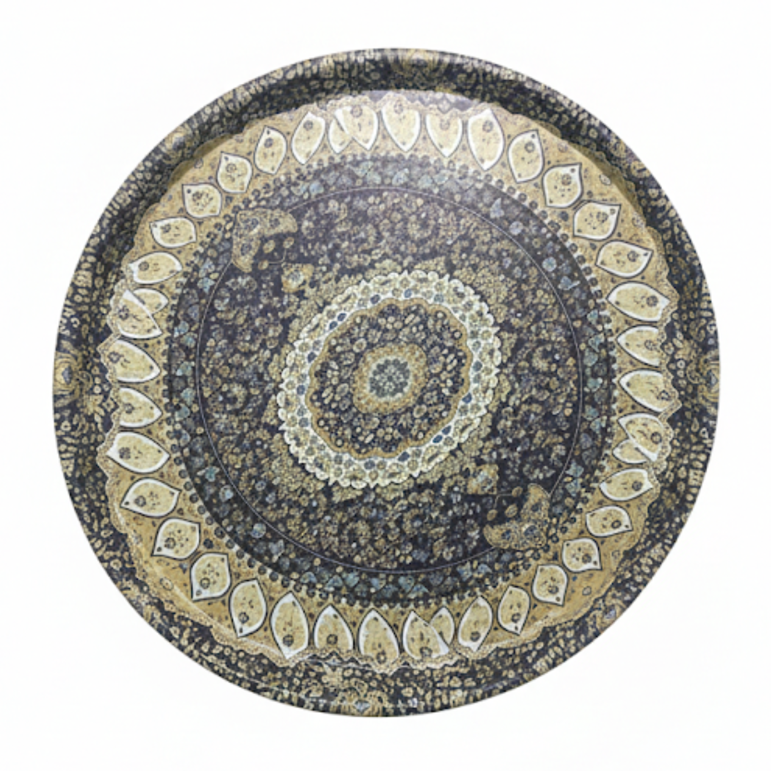 Round Tray with Art Work for Serving Tea and Arabic Coffee B