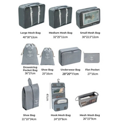 10 Pcs/Set Luggage & Trolley Packing Organizer Bags for Travelers
