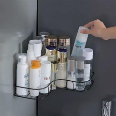 Wall Mounted Bathroom Corner Shelf - Self Adhesive Quick Installation Shampoo Rack