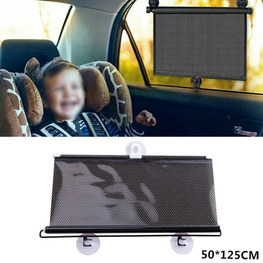 Retractable Side Sunshade for Car, UV Protection Roller Blind Curtain for Glass Surface