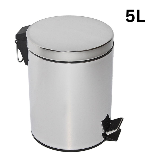 Stainless Steel Dust Bin Compact Trash Can with Foot Pedal for Home, Office, Kitchen 5 Liter