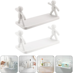 Wall Mount Punch-free Organizer Rack for Kitchen & Bathroom