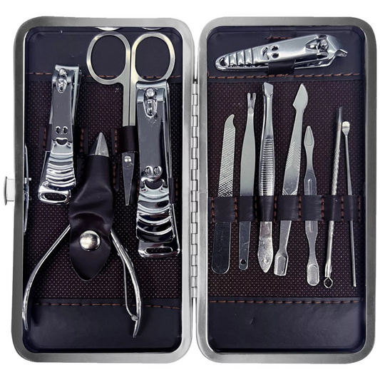 12 Pcs Manicure Pedicure Nail Care Set Clippers Cutter Kit for Men and Women