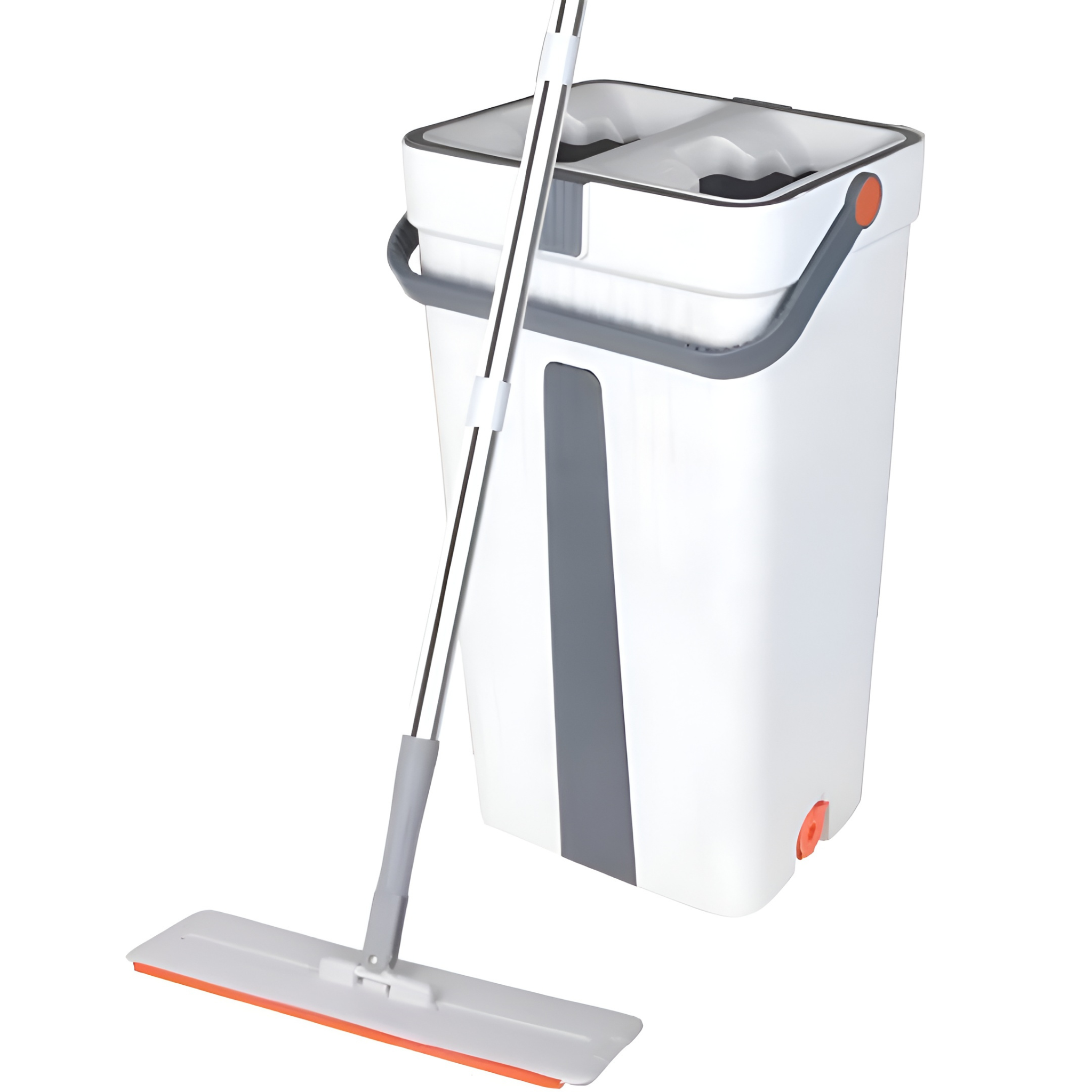 Flat Floor Mop and Bucket Set, Hands Free Squeezing Mop with Extendable Long Handle