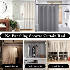Extendable Tension Rod for Curtain - Curtain Pole, Adjustable Wardrobe Rail