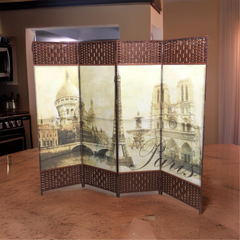 4 Panel Room Divider, Folding Privacy Screen, Freestanding Partition