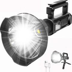 Rechargeable High Power Long Shot Spotlight Flashlight with Tripod Stand