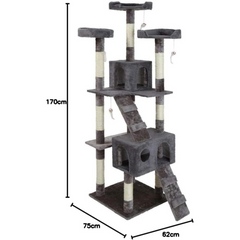 Indoor Cat Tree House, 5 Level Cat Climbing Tower