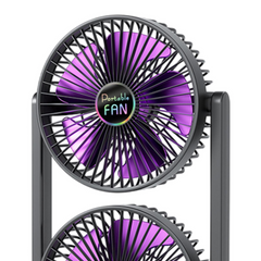 Double Head Desktop Fan, Portable Adjustable Quiet Operation Powerful Desk Fan