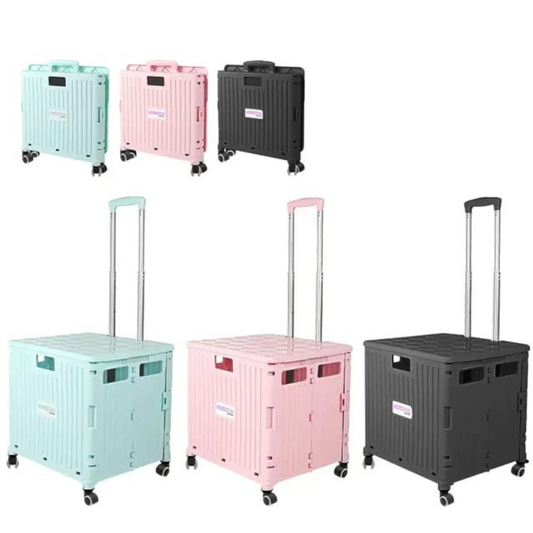 Folding Rolling Shopping Utility Trolley Cart with Extra Staircase Climbing Wheel