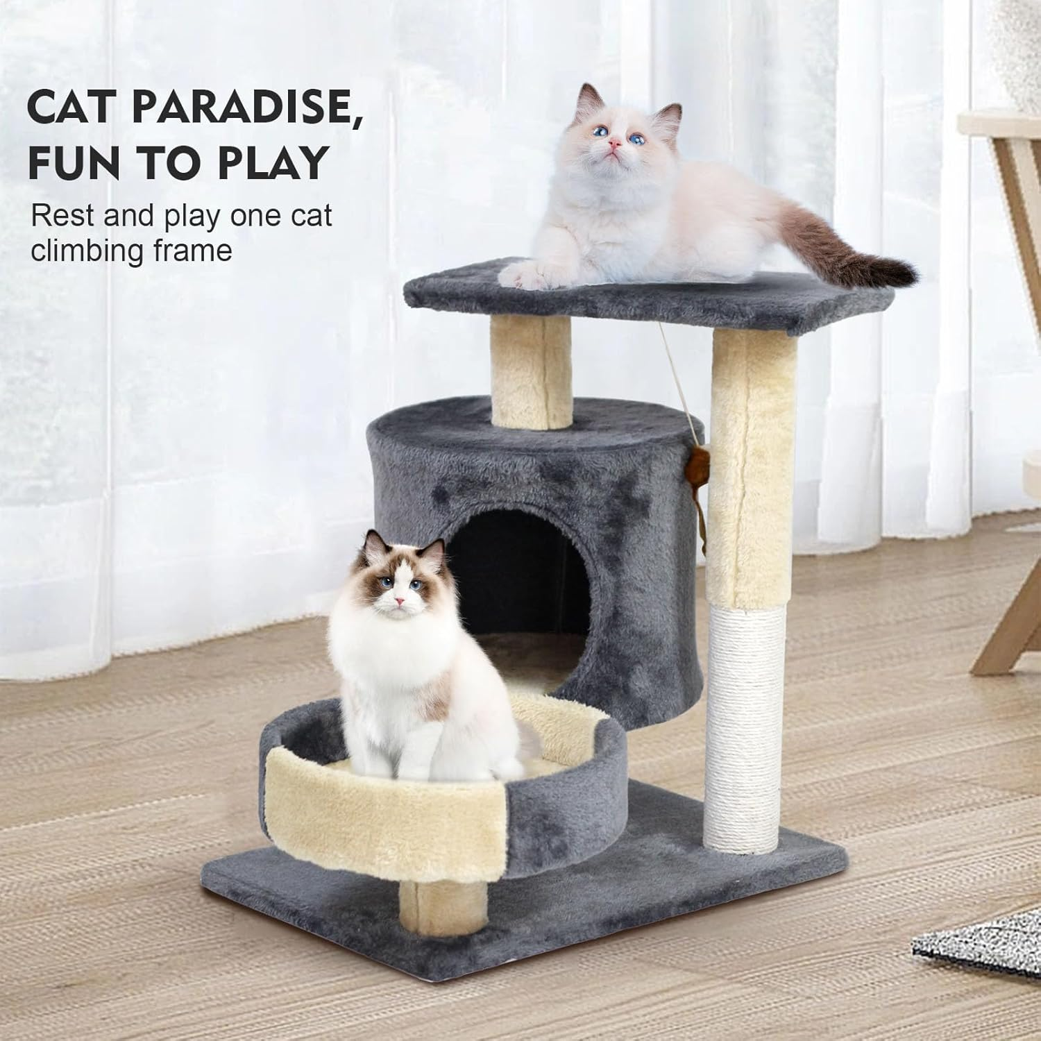 Multi Level Cat House Tree Tower with Sisal Scratching Posts