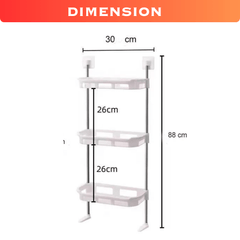 3 Layer Wall Mount Toilet Tank Top Organizer Storage Shelf