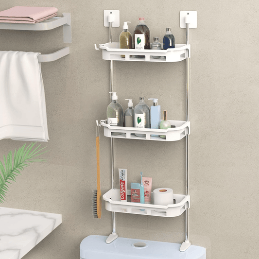 3 Layer Wall Mounted Toilet Tank Top Storage Organizer Shelf