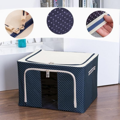 66L Wardrobe Clothes Storage Organizer Box with Steel Frame