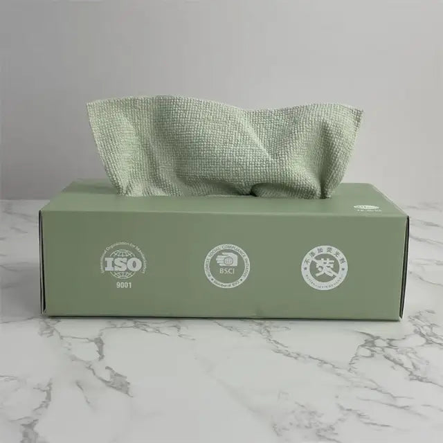 20 Pcs/Box Reusable Microfiber Cleaning Towel Green
