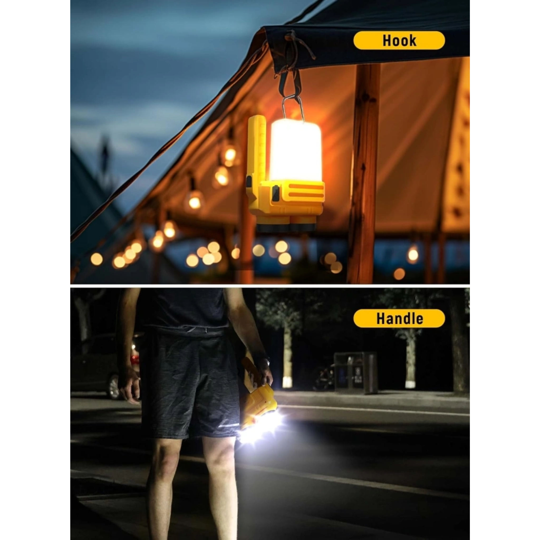 3 IN 1 Multifunctional Rechargeable Camping Lantern with Flashlight