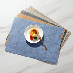 Waterproof Non-Slip Double-Sided Western Style Leather Placemats for Dining Table