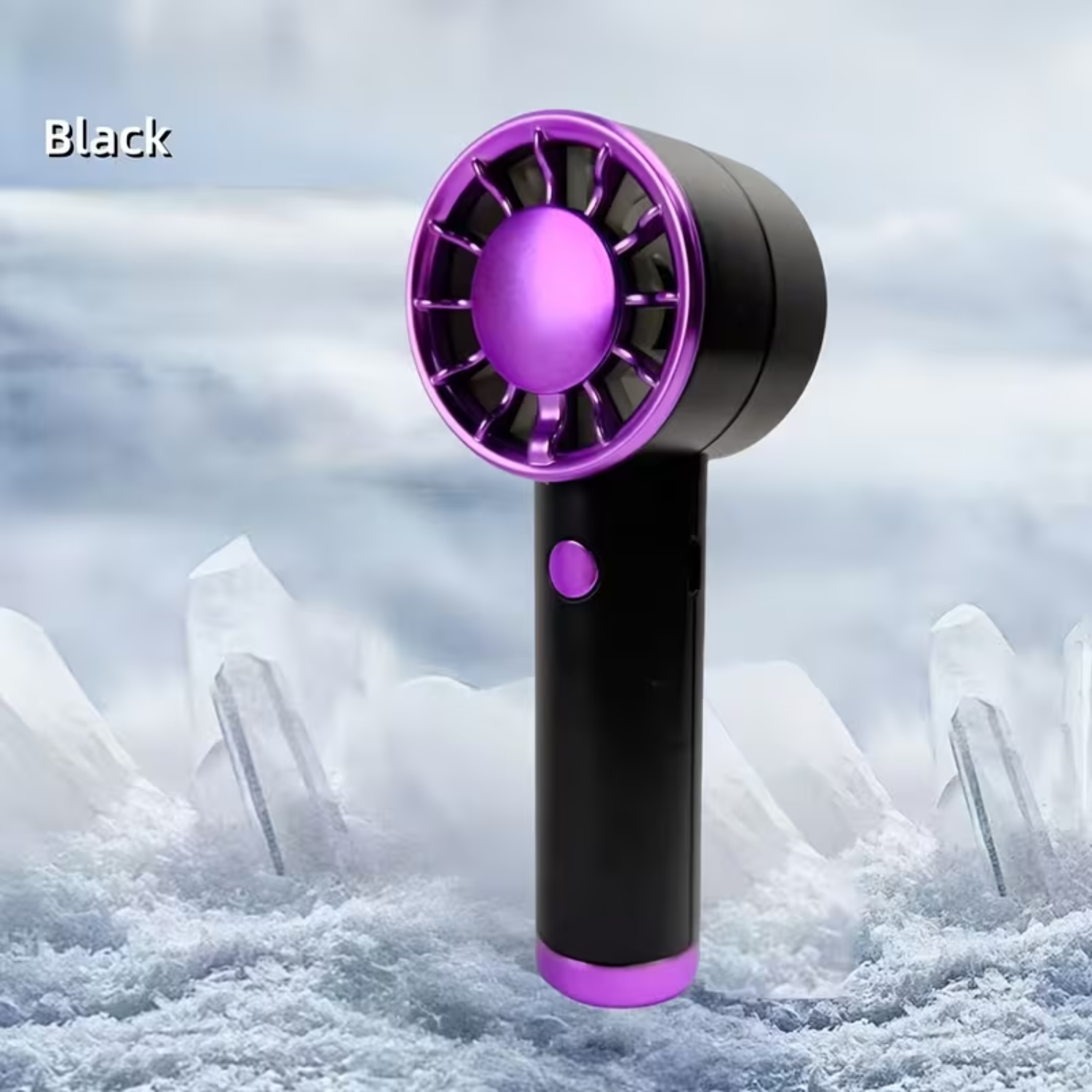 Portable Handheld Personal Pocket Fan 0808, 500mAh USB C Rechargeable Black
