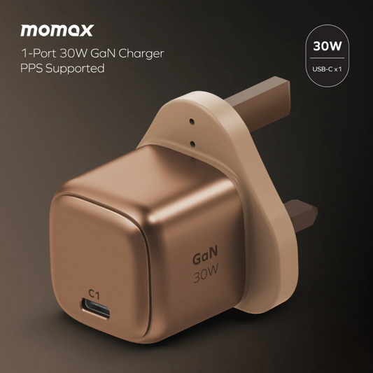 Momax 1-Charge GaN 30W Charger + 60W USB-C TO USB-C Magnetic Cable 1M
