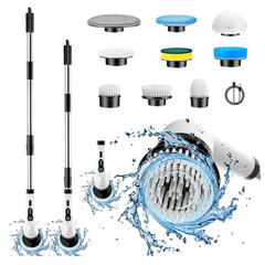9 IN 1 Cordless Electric Spin Scrub Brush Cleaning Set with Extension Handle