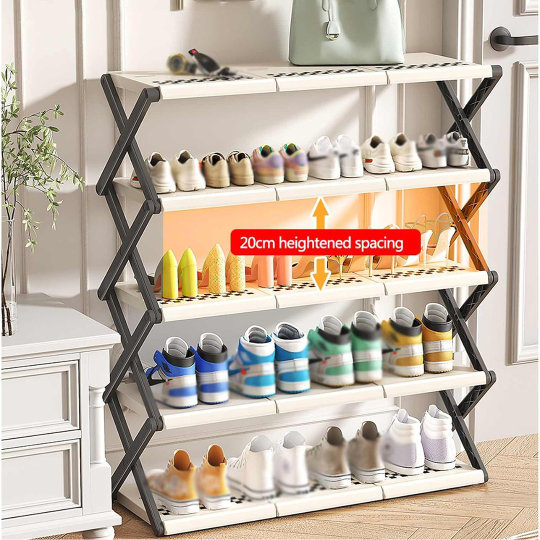 5 Layer Shoe Rack, Foldable Shoe Cabinet for Entryway