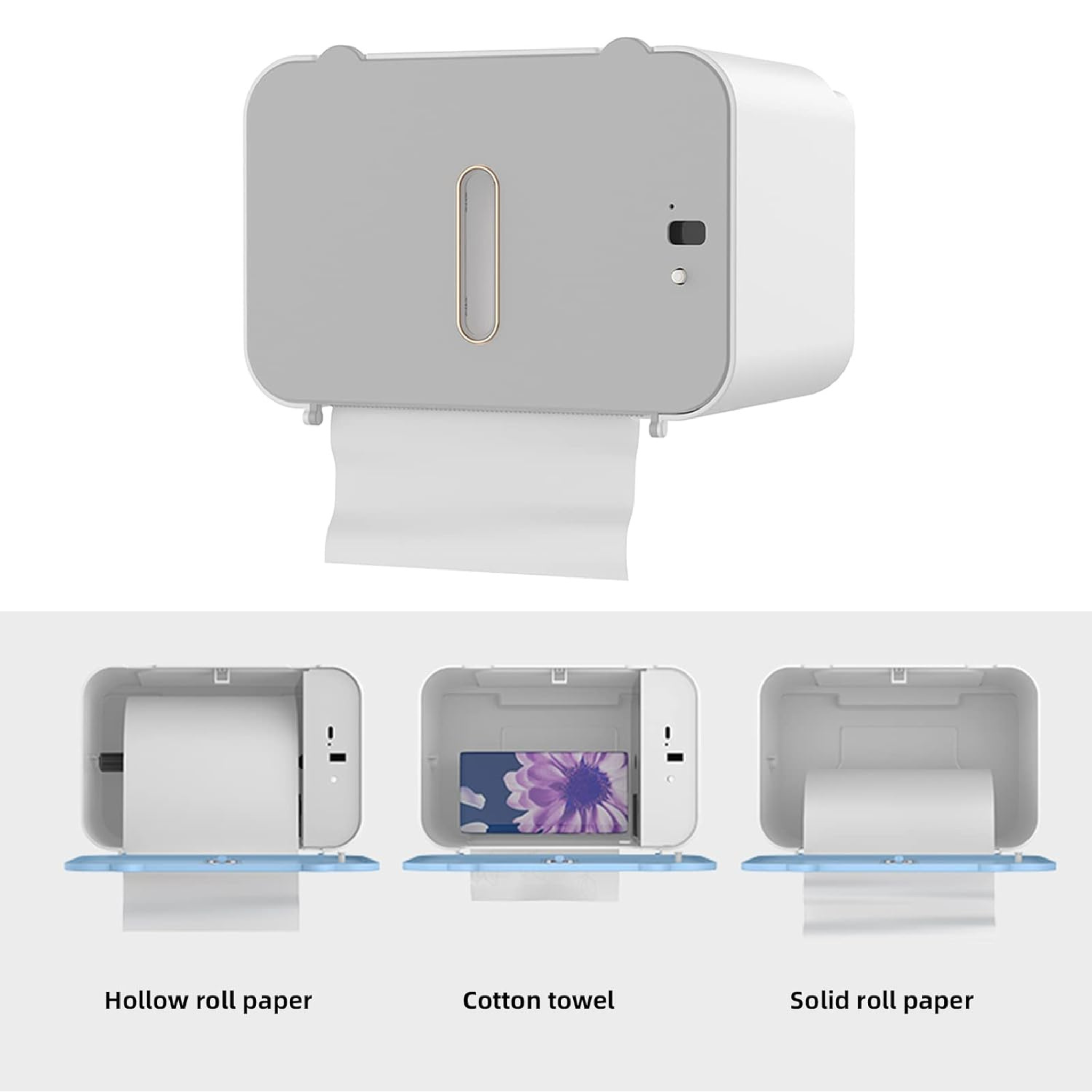 Wall Mounted No Drilling Installation Smart Sensor Automatic Paper Tissue Dispenser