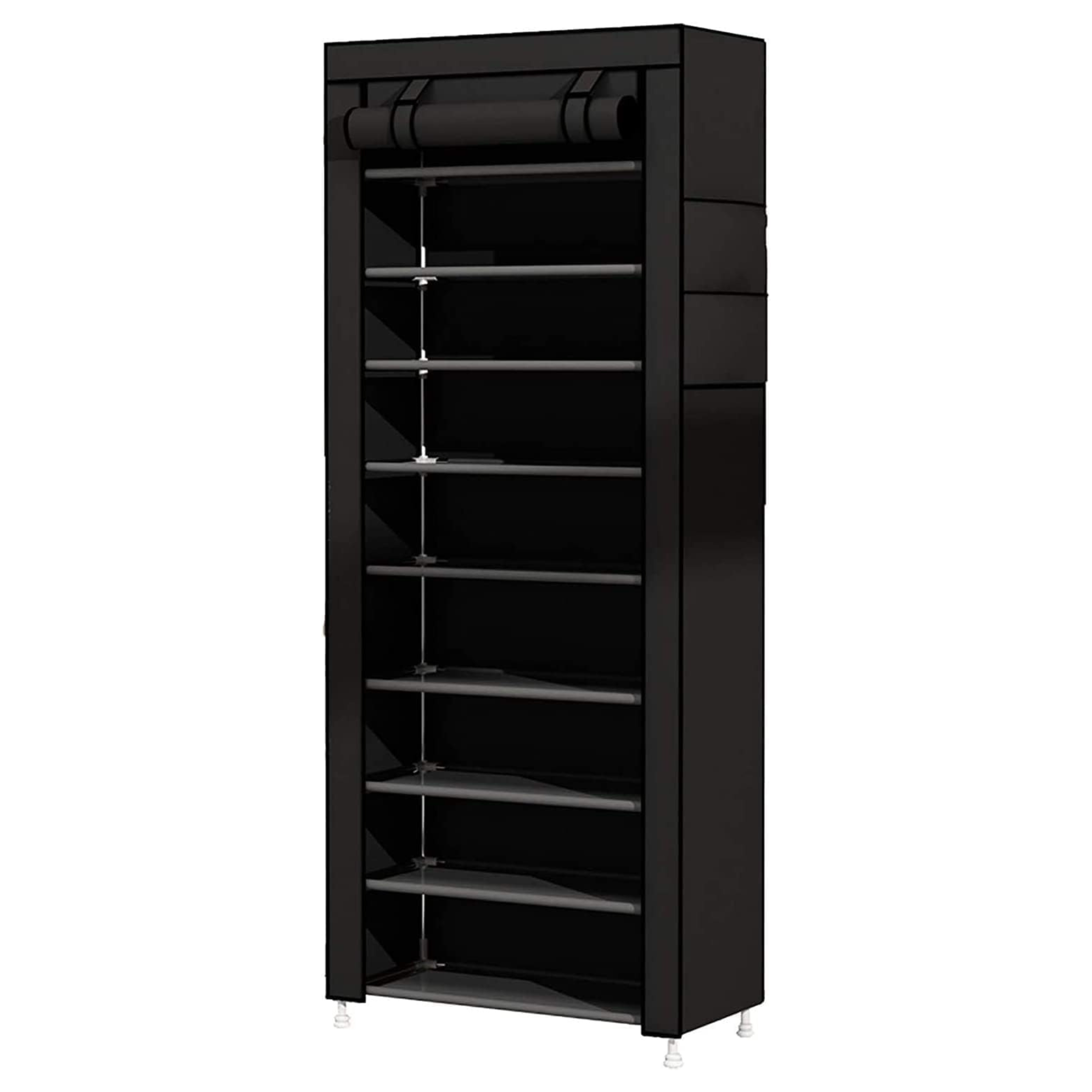 10 Layer Closed Type Shoe Cabinet Black