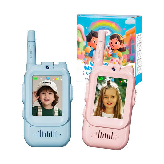 Children's Interactive Video Walkie Talkie, Rechargeable Kids Interactive Set with Camera and Voice Chat