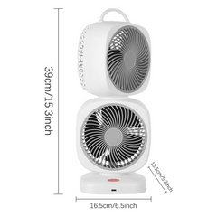 Double Head Small Bedside Fan, Dual Head Table Fan, 5-Speed Cooling Home Tower Fan