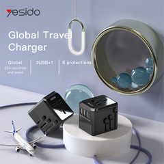 Yesido MC10 Universal Travel Adapter - UK/EU/US/AUS Plugs, 3 USB + 1 USB-C Port Yesido MC10 Universal Travel Adapter - UK/EU/US/AUS Plugs, 3 USB + 1 USB-C Port