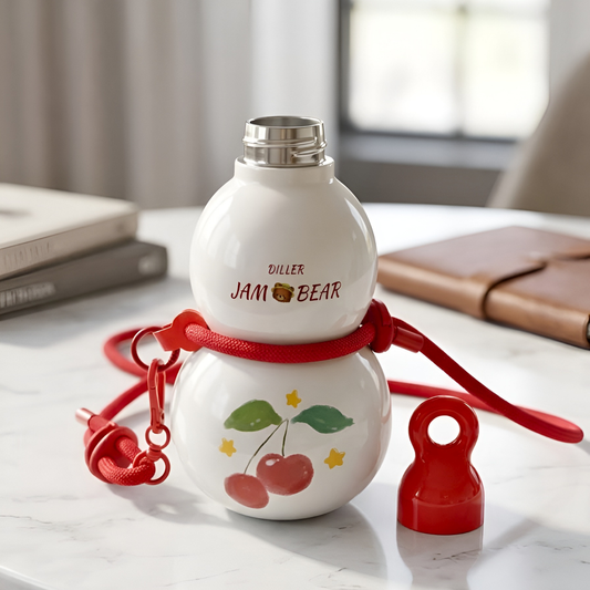 Diller 580ML Cherry Gourd Insulated Stainless Steel Water Bottle for Kids