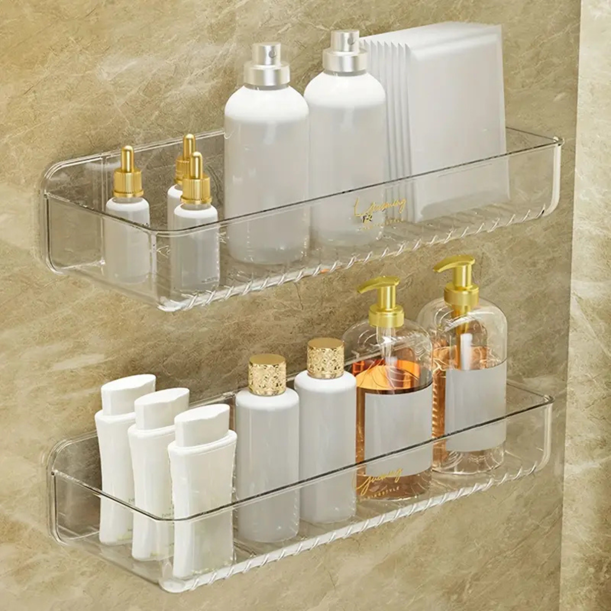 Wall Mounted Bathroom Shelf, Shampoo & Cosmetics Organizer Rack
