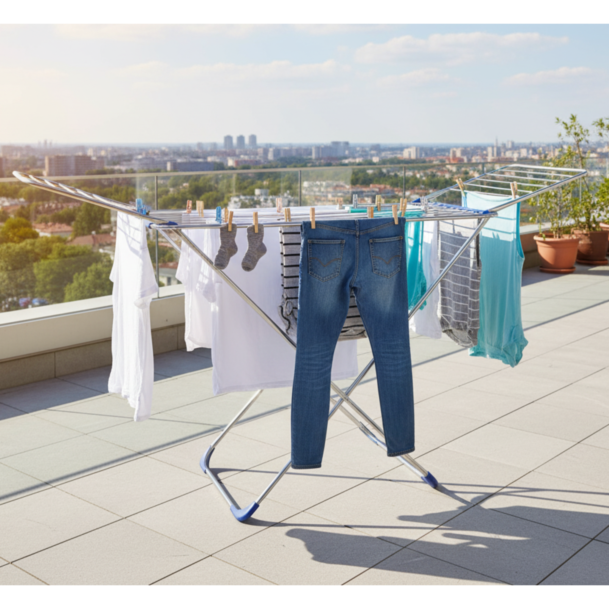 Folding Clothes Airer for Home, Stainless Steel Clothes Drying Rack