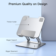 Adjustable Height Foldable Aluminium Alloy Tablet Holder Stand - Yesido C185 Adjustable Height Foldable Aluminium Alloy Tablet Holder Stand - Yesido C185