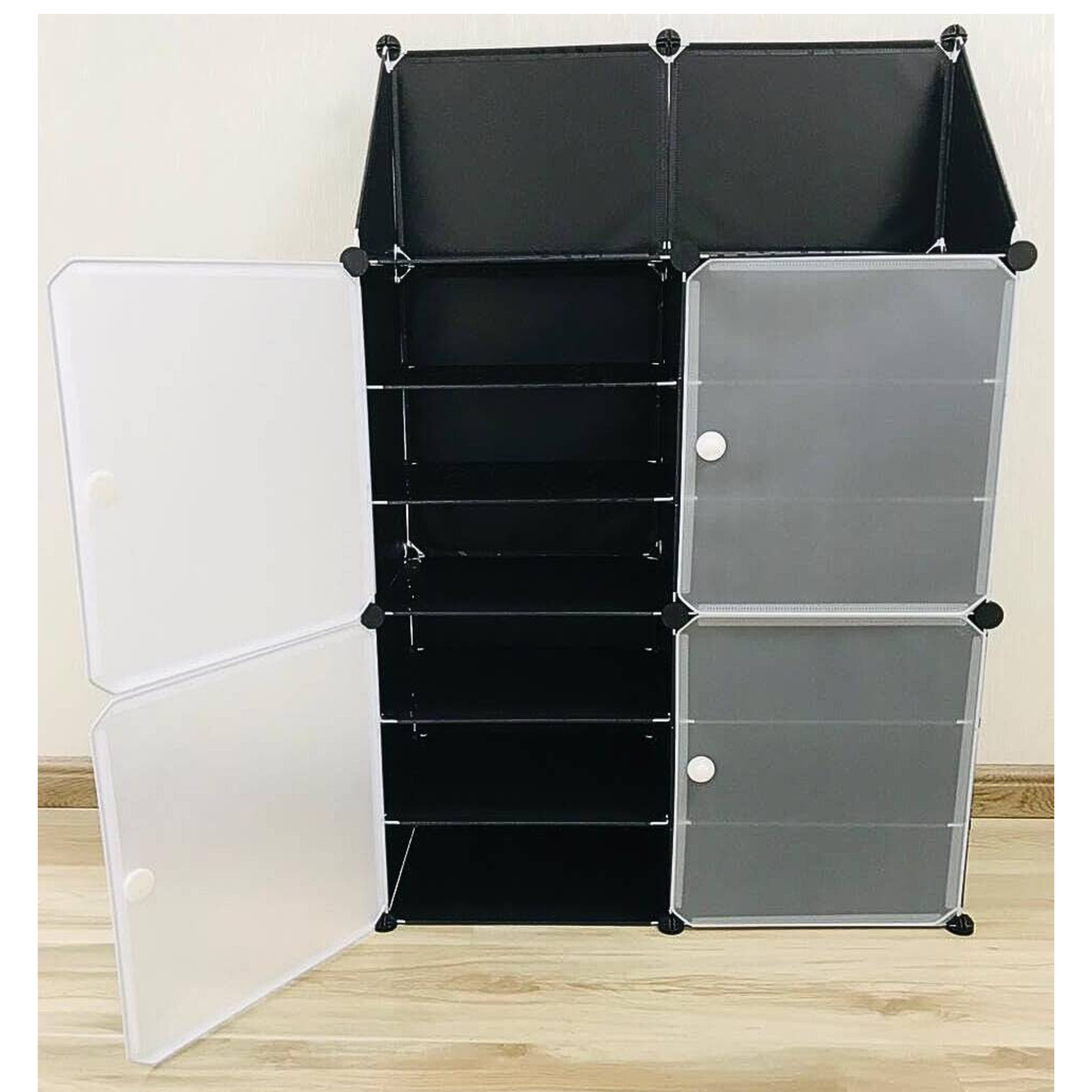 Multi Doors Shoe Rack Cabinet with Top Storage Area