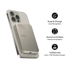 Momax Q.Mag X1 Gen2 Magnetic Wireless Power Bank 10000mAh